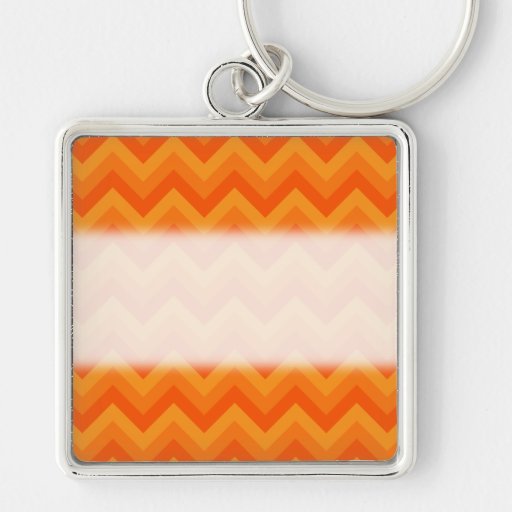Orange Zigzag Stripes. Keychains