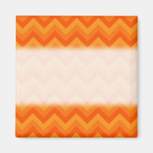 Orange Zigzag Stripes. Magnets