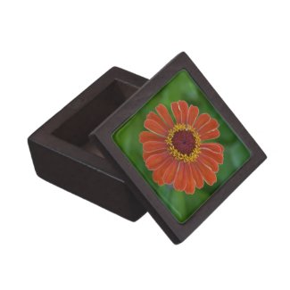 Orange Zinnia Flower Jewelry box unique gift ideas planetjillgiftbox