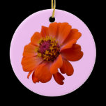 Orange Zinnia Ornament