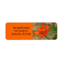 Orange Zinnia Profusion Return Address Label
