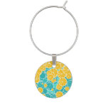 Oranges and bubbles wine glass charms