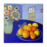 Oranges and Lemons in a Blue Room Tile Oranges and Lemons in a Blue Room Tile