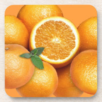 Oranges cork coasters