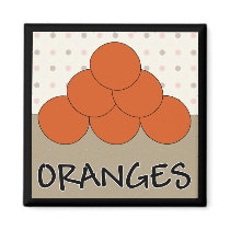 Oranges Series 4 Square Magnet by estjohn Oranges Series 4 Square Magnet
