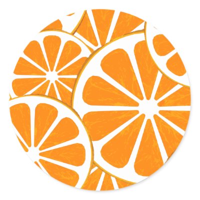 oranges. round stickers by asyrum