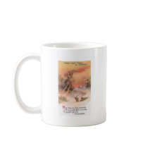Orangey Sunset Over Snowy Countryside Christmas mugs