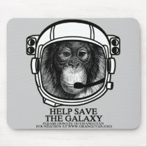Orangutan Astronaut - Help Save the Galaxy Mousepad