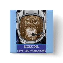 Orangutan Astronaut Mission Button