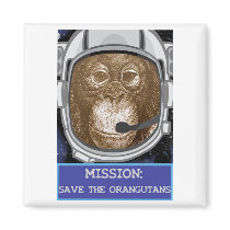 Orangutan Astronaut Mission Magnets