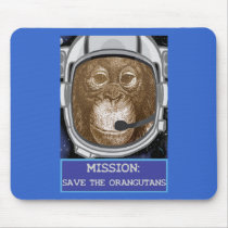 Orangutan Astronaut Mission Mouse Pad