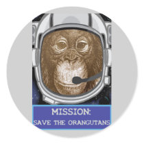 Orangutan Astronaut Mission Sticker