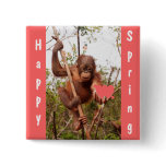 Orangutan Baby Happy Spring Buttons