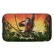 Orangutan & Jungle Sunrise Wildlife iPhone 4 Cover