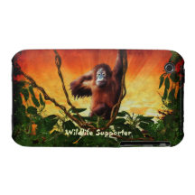 Orangutan & Jungle Sunrise Wildlife iPhone 4 Cover