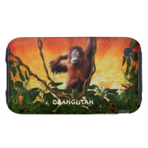 Orangutan & Jungle Sunrise Wildlife iPhone 4 Cover