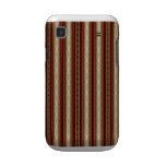 Orate Stripes in Maroon White and Gold Samsung Galaxy S Case