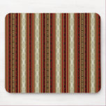 Orate Stripes in Maroon White and Gold Mousepads