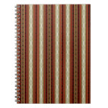 Orate Stripes in Maroon White and Gold Spiral Note Book