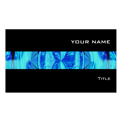 Orb Blue stripe business card black (front side)