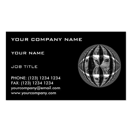 Orb Chrome Black business card black (front side)