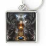 Orb Of Light Fractal Art Keychain