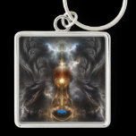 Orb Of Light Fractal Art Keychain