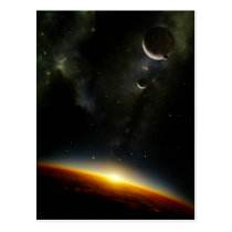 Orbit of an alien planet postcards