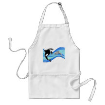 Orca and Dolphin in the Waves Aprons