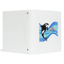 Orca and Dolphin in the Waves Vinyl Binders