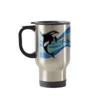 Orca and Dolphin in the Waves Coffee Mugs
