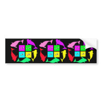 Orca Blocks In Four Colors Bumper Stickers