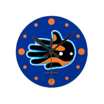 Orca Cute Killer Whale Dolphin Round Wallclocks