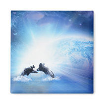 Orca Dance Square Magnet