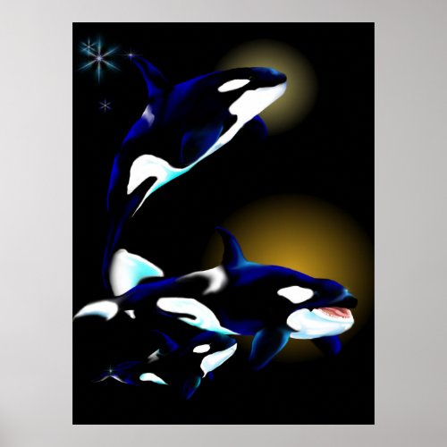 Orca Family print