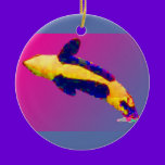Orca Killer Whale Breaching in Bright Colors ornaments