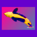 Orca Killer Whale Breaching in Bright Colors posters