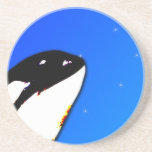 Orca Killer Whale Spy Hops on a Blue Starry Sky coasters