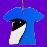 Orca Killer Whale Spy Hops on a Blue Starry Sky ornaments