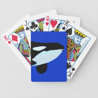 orca killer whale underwater graphic playing cards
