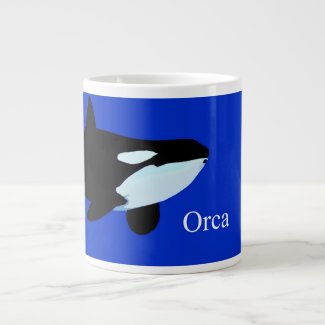 orca killer whale underwater graphic txt jumbo mugs
