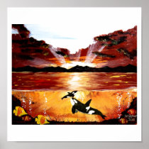 ORCA KILLER WHALES "FIRST BREATH" PRINT