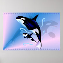 Orca Mom and Baby Print