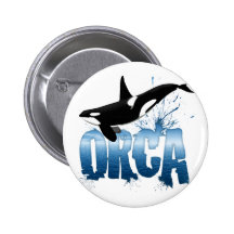 ORCA PINBACK BUTTON
