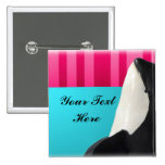Orca Spy Hop Sea Pink & Red Stripes -Your text buttons