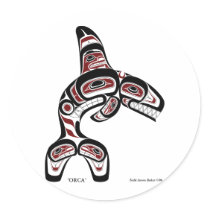 orca round sticker
