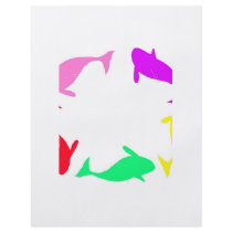 Orca Whale Circle in Five Colors flyers by boopboopadup Orca Whale Circle in Five Colors flyers