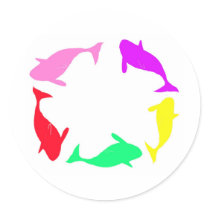 Orca Whale Circle in Five Colors stickers by boopboopadup Orca Whale Circle in Five Colors stickers