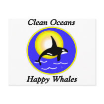 Orca Whale Clean Oceans Happy Whales postcards