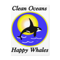 Orca Whale Clean Oceans Happy Whales postcards